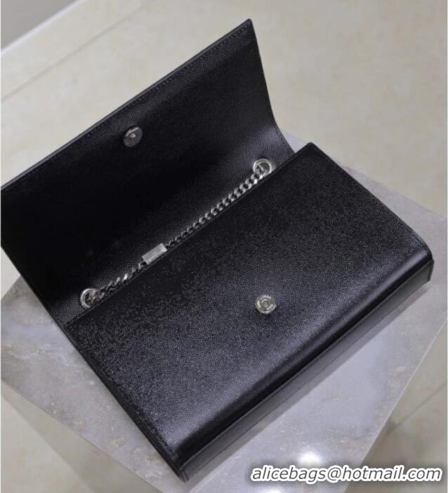 Unique Grade Saint Laurent Kate Medium Chain Bag in Grained Leather 364021 Black/Silver 2025