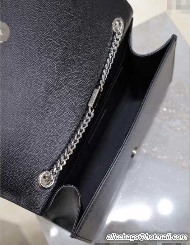 Unique Grade Saint Laurent Kate Medium Chain Bag in Grained Leather 364021 Black/Silver 2025