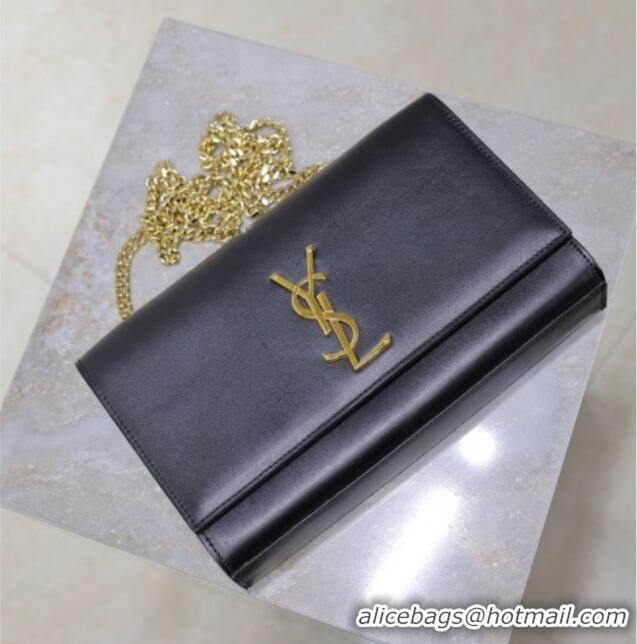 Trendy Design Saint Laurent Kate Medium Chain Bag in Smooth Leather 364021 Black/Gold 2025