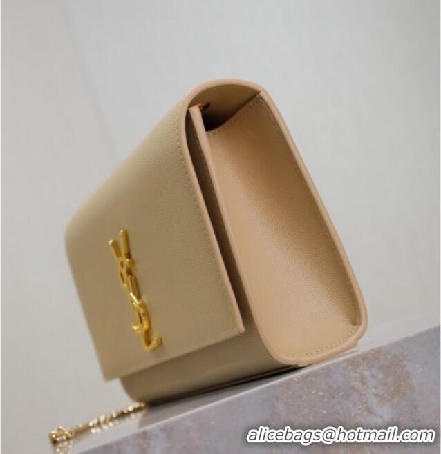 Big Discount Saint Laurent Kate Medium Chain Bag in Grained Leather 364021 Apricot 2025