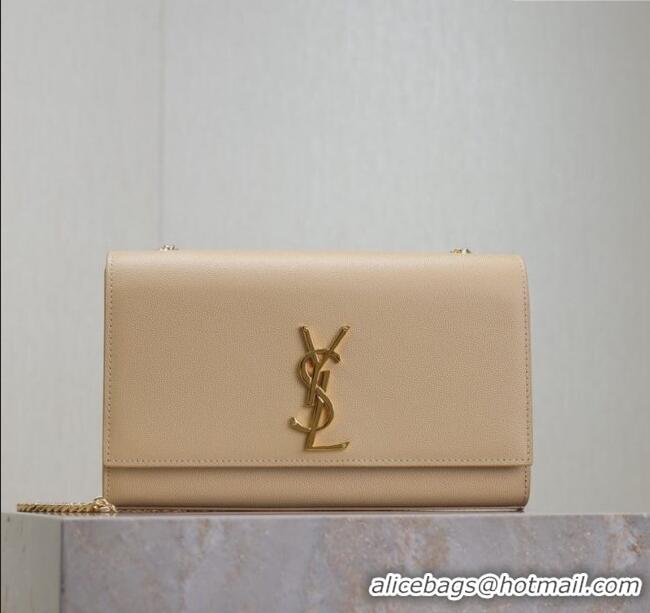 Big Discount Saint Laurent Kate Medium Chain Bag in Grained Leather 364021 Apricot 2025
