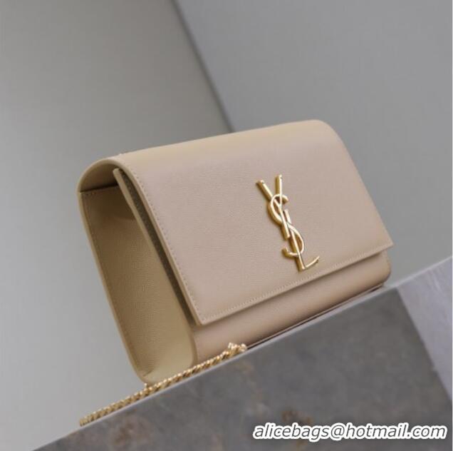 Big Discount Saint Laurent Kate Medium Chain Bag in Grained Leather 364021 Apricot 2025