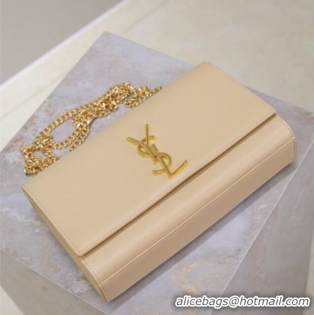 Big Discount Saint Laurent Kate Medium Chain Bag in Grained Leather 364021 Apricot 2025