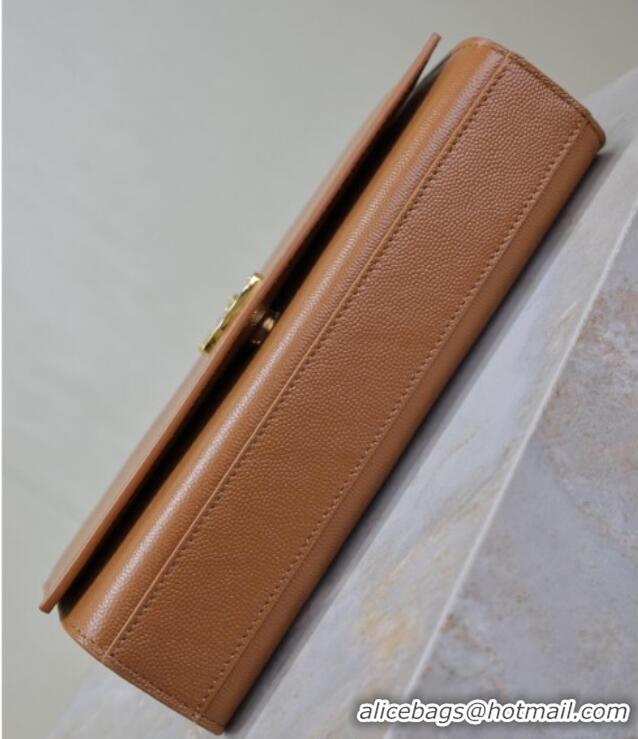 Best Quality Saint Laurent Kate Medium Chain Bag in Grained Leather 364021 Brown 2025