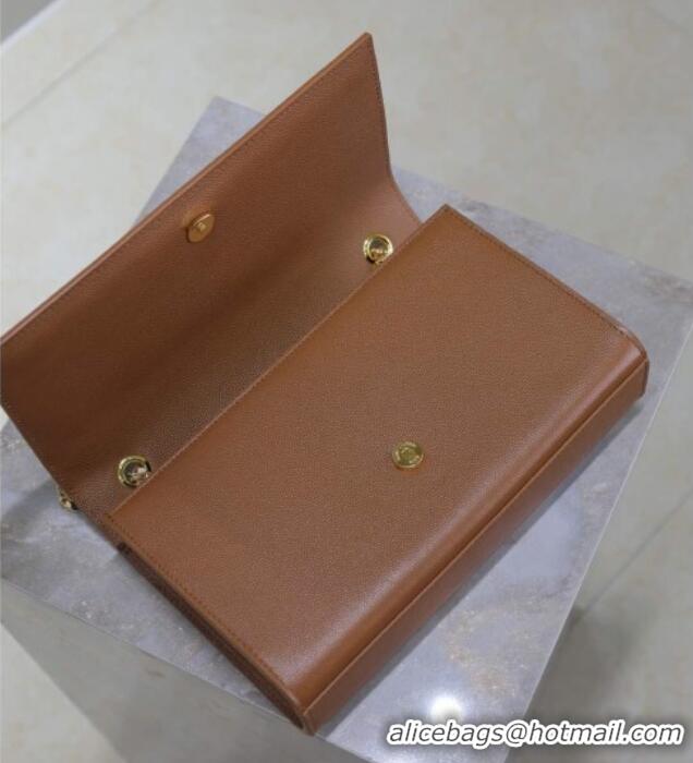 Best Quality Saint Laurent Kate Medium Chain Bag in Grained Leather 364021 Brown 2025