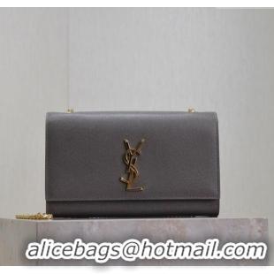 Cheap Saint Laurent Kate Medium Chain Bag in Grained Leather 364021 Grey 2025
