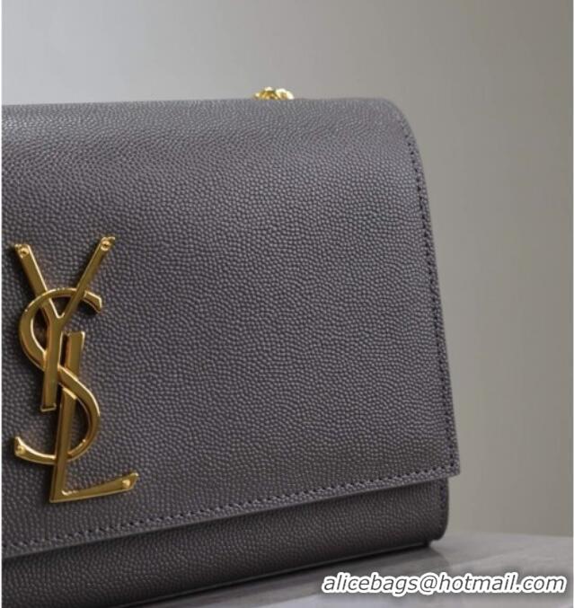 Cheap Saint Laurent Kate Medium Chain Bag in Grained Leather 364021 Grey 2025