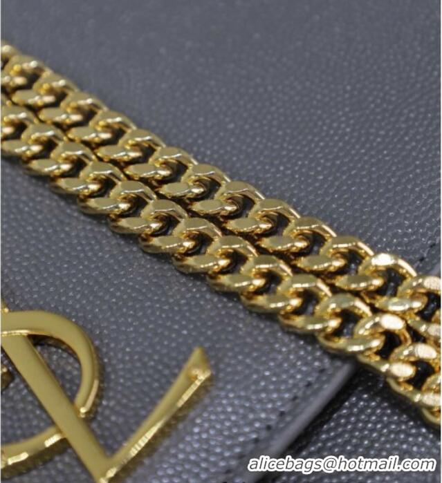 Cheap Saint Laurent Kate Medium Chain Bag in Grained Leather 364021 Grey 2025
