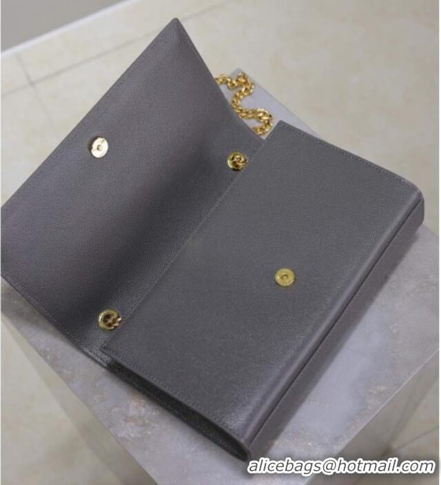 Cheap Saint Laurent Kate Medium Chain Bag in Grained Leather 364021 Grey 2025