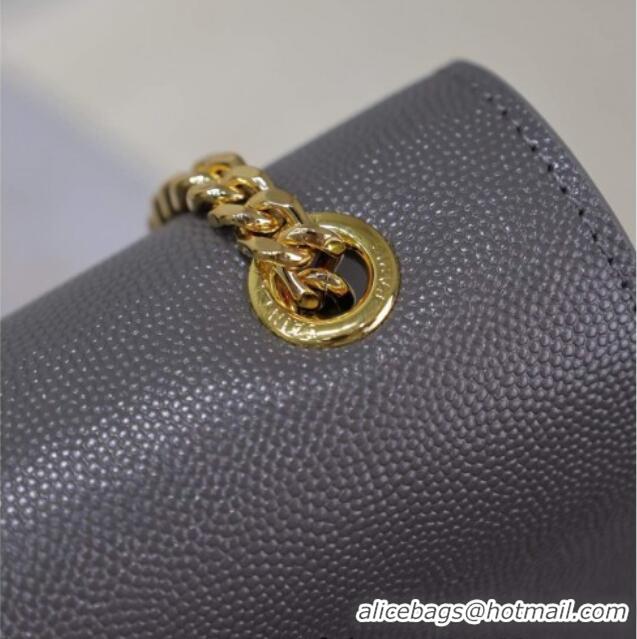 Cheap Saint Laurent Kate Medium Chain Bag in Grained Leather 364021 Grey 2025