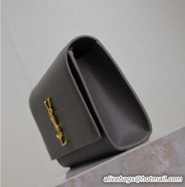 Cheap Saint Laurent Kate Medium Chain Bag in Grained Leather 364021 Grey 2025