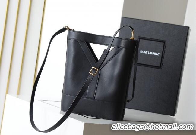 Inexpensive Saint Laurent Y Small Bucket Bag in Leather 808224 Black 2025