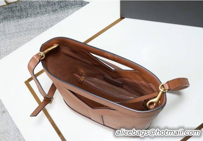 Top Grade Saint Laurent Y Small Bucket Bag in Leather 808224 Brown 2025