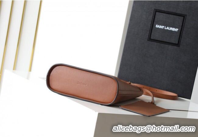 Top Grade Saint Laurent Y Small Bucket Bag in Leather 808224 Brown 2025