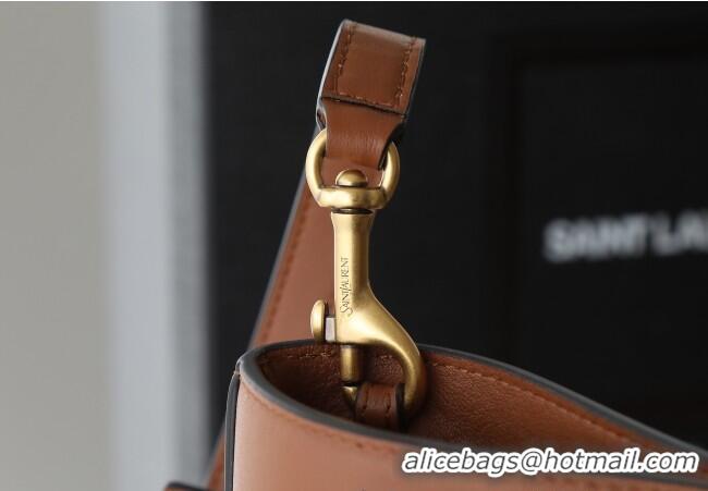 Top Grade Saint Laurent Y Small Bucket Bag in Leather 808224 Brown 2025