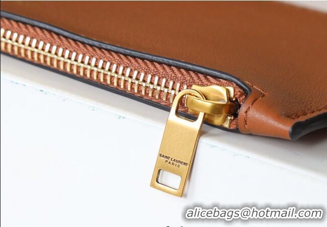 Top Grade Saint Laurent Y Small Bucket Bag in Leather 808224 Brown 2025