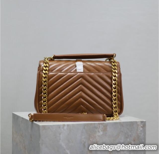 Top Quality Saint Laurent Medium Monogram College Bag in Leather 392737 Brown 2025