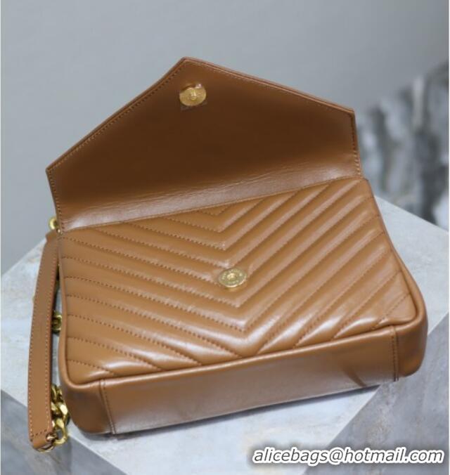 Top Quality Saint Laurent Medium Monogram College Bag in Leather 392737 Brown 2025