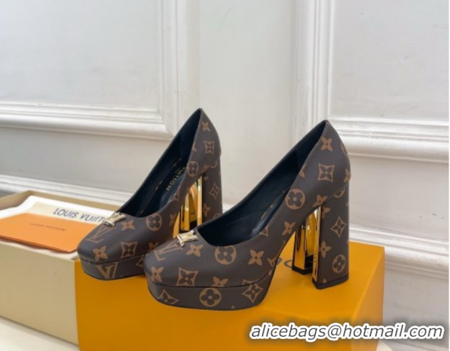 Hot Style Louis Vuitton Swing Platform Pumps 11cm in Monogram Canvas 1AIDF8 1219055
