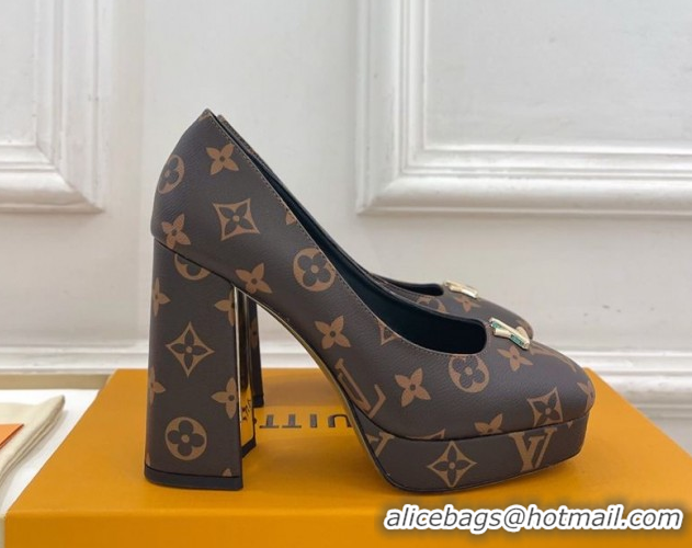 Hot Style Louis Vuitton Swing Platform Pumps 11cm in Monogram Canvas 1AIDF8 1219055