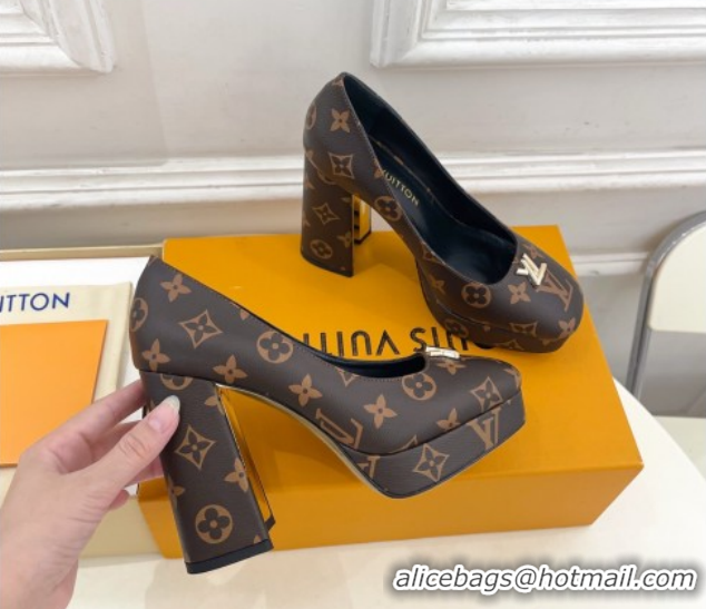 Hot Style Louis Vuitton Swing Platform Pumps 11cm in Monogram Canvas 1AIDF8 1219055