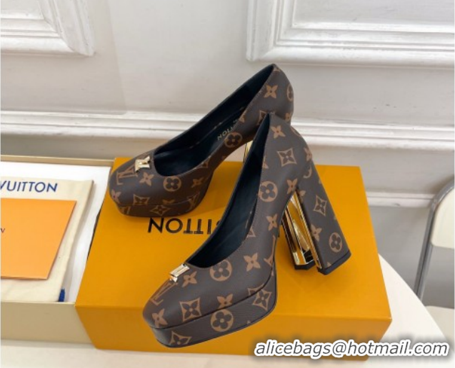 Hot Style Louis Vuitton Swing Platform Pumps 11cm in Monogram Canvas 1AIDF8 1219055