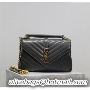 Top Quality Saint Laurent Medium Monogram College Bag in Leather 392737 Dark Grey 2025
