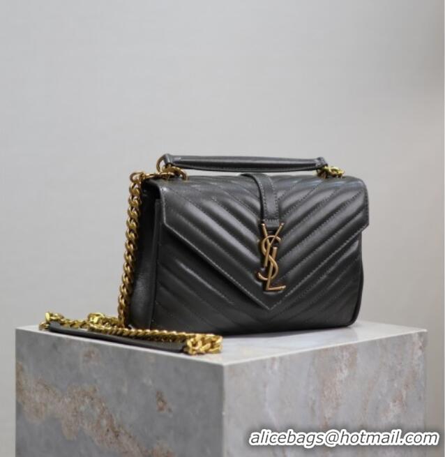 Top Quality Saint Laurent Medium Monogram College Bag in Leather 392737 Dark Grey 2025