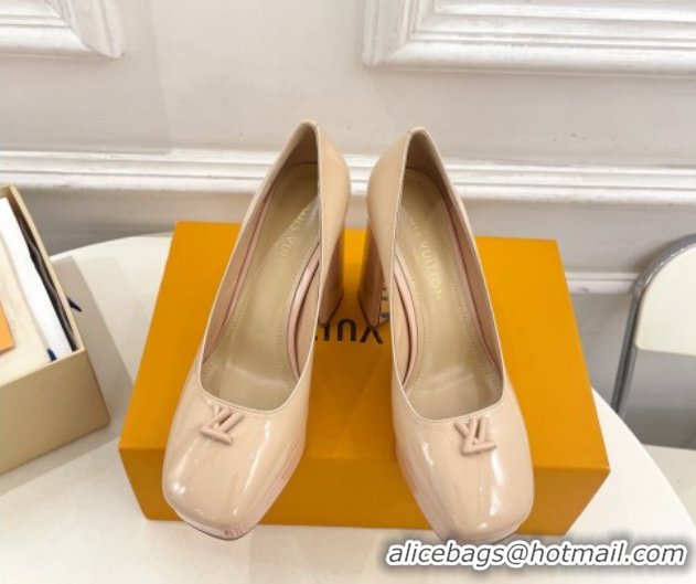 Purchase Louis Vuitton Swing Platform Pumps 11cm in Patent Leather Nude 1AIDF8 1219058