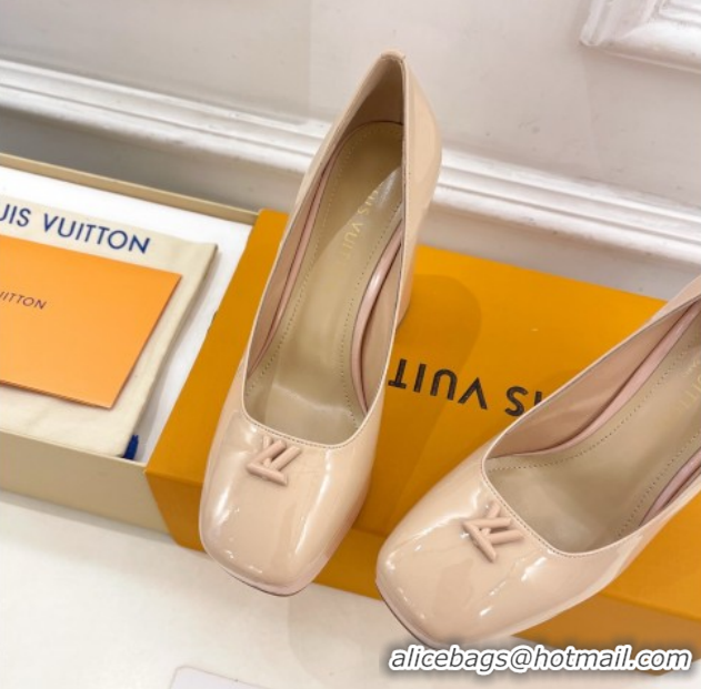 Purchase Louis Vuitton Swing Platform Pumps 11cm in Patent Leather Nude 1AIDF8 1219058