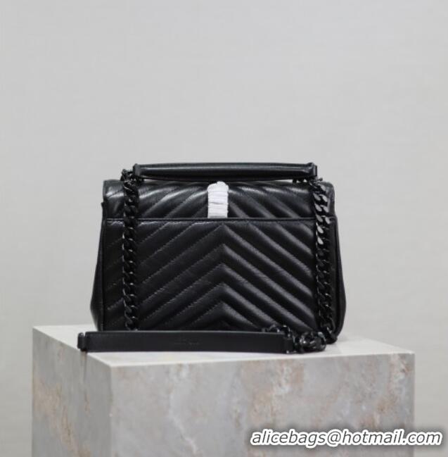 Promotional Saint Laurent Medium Monogram College Bag in Leather 392737 All Black 2025