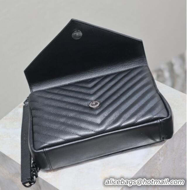 Promotional Saint Laurent Medium Monogram College Bag in Leather 392737 All Black 2025