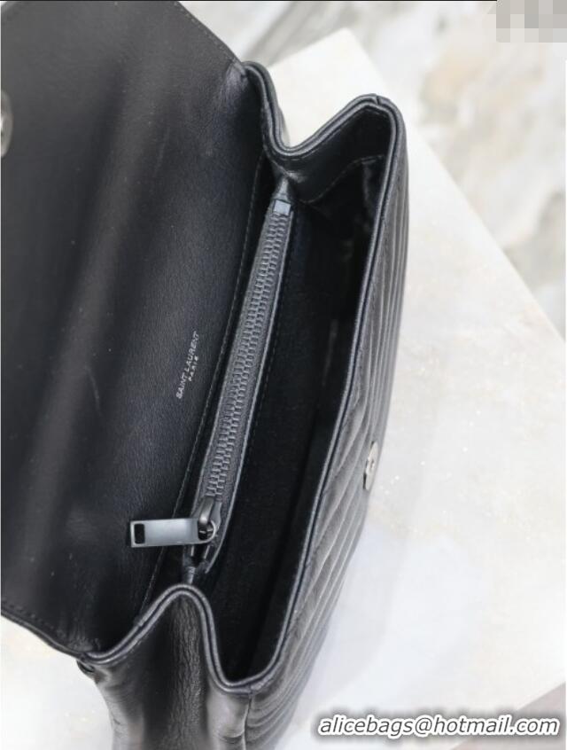 Promotional Saint Laurent Medium Monogram College Bag in Leather 392737 All Black 2025