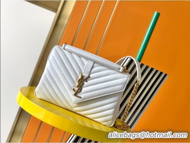 Most Popular Saint Laurent Medium Monogram College Bag in Leather 392737 White 2025