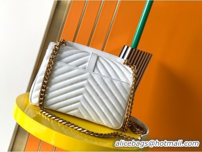 Most Popular Saint Laurent Medium Monogram College Bag in Leather 392737 White 2025