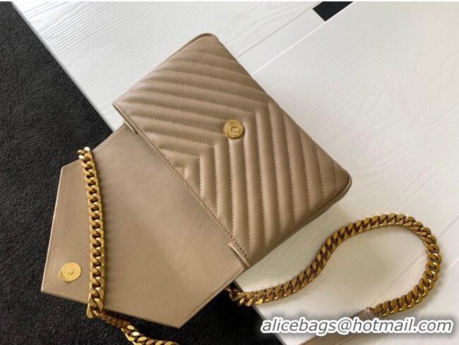 Top Design Saint Laurent Medium Monogram College Bag in Leather 392737 Beige 2025