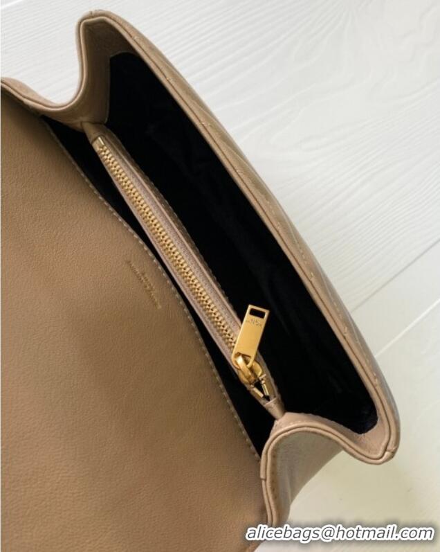 Top Design Saint Laurent Medium Monogram College Bag in Leather 392737 Beige 2025