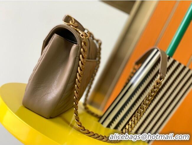 Top Design Saint Laurent Medium Monogram College Bag in Leather 392737 Beige 2025