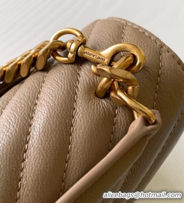 Top Design Saint Laurent Medium Monogram College Bag in Leather 392737 Beige 2025