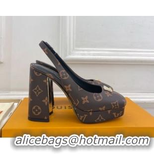 Charming Louis Vuitton Swing Platform Slingbacks Pump 11cm in Monogram Canvas 1AIDF8 1219060