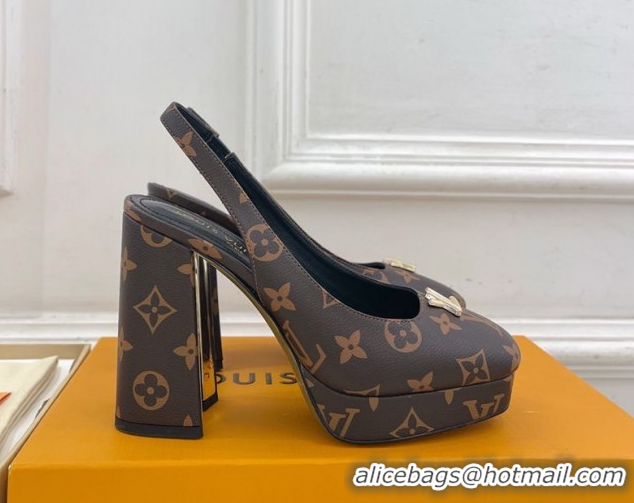 Charming Louis Vuitton Swing Platform Slingbacks Pump 11cm in Monogram Canvas 1AIDF8 1219060