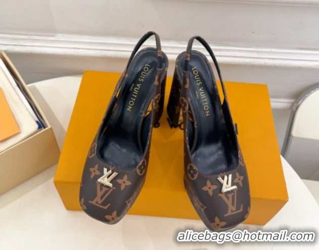 Charming Louis Vuitton Swing Platform Slingbacks Pump 11cm in Monogram Canvas 1AIDF8 1219060