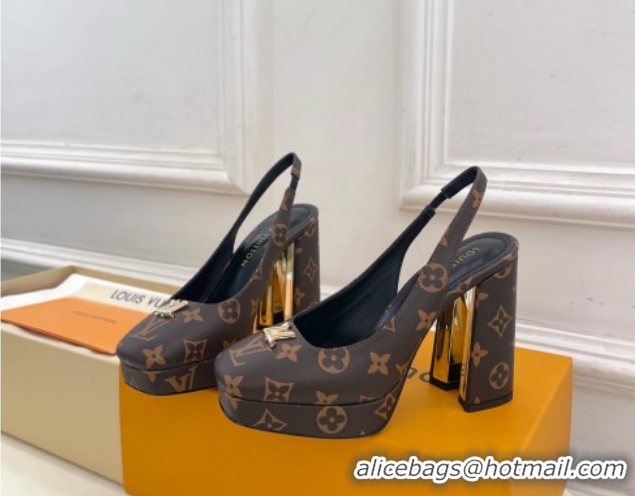 Charming Louis Vuitton Swing Platform Slingbacks Pump 11cm in Monogram Canvas 1AIDF8 1219060