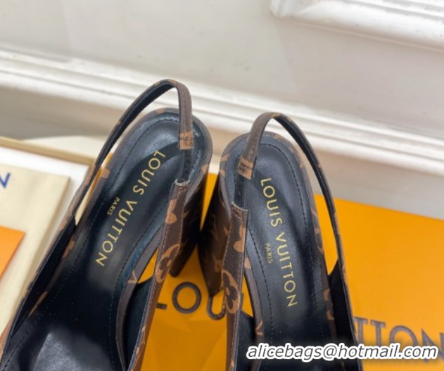 Charming Louis Vuitton Swing Platform Slingbacks Pump 11cm in Monogram Canvas 1AIDF8 1219060