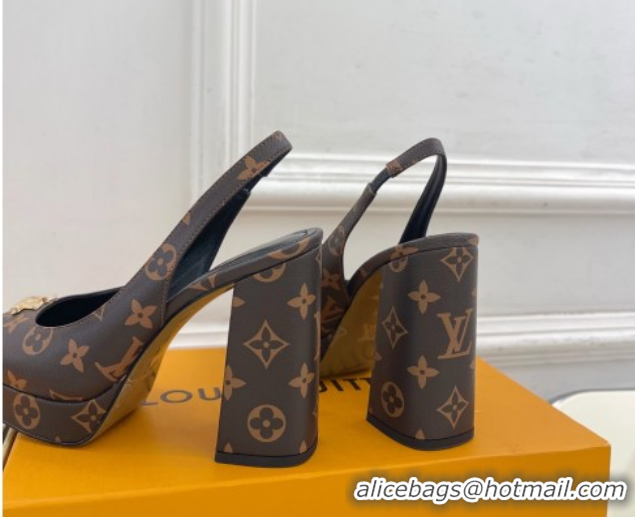 Charming Louis Vuitton Swing Platform Slingbacks Pump 11cm in Monogram Canvas 1AIDF8 1219060