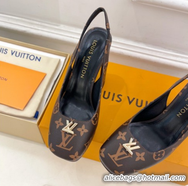 Charming Louis Vuitton Swing Platform Slingbacks Pump 11cm in Monogram Canvas 1AIDF8 1219060