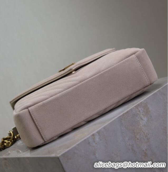 Good Looking Saint Laurent Medium Monogram College Bag in Suede 392737 Powder Grey 2025