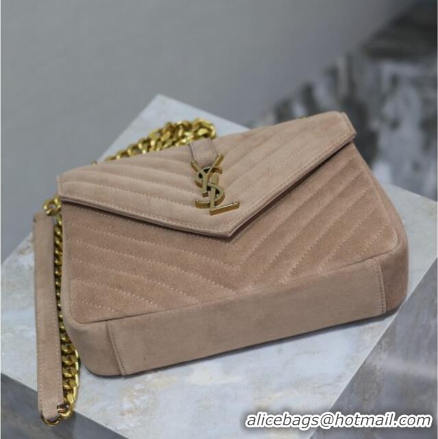 Best Price Saint Laurent Medium Monogram College Bag in Suede 392737 Dark Beige 2025