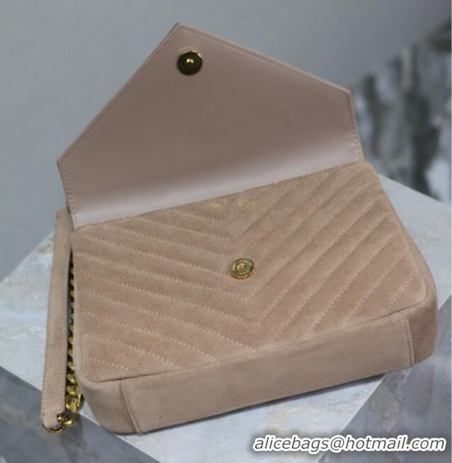 Best Price Saint Laurent Medium Monogram College Bag in Suede 392737 Dark Beige 2025