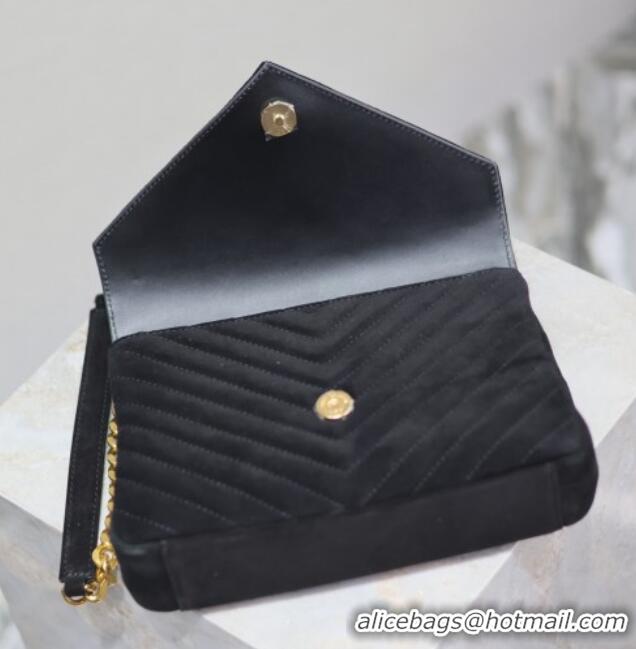Trendy Design Saint Laurent Medium Monogram College Bag in Suede 392737 Black 2025